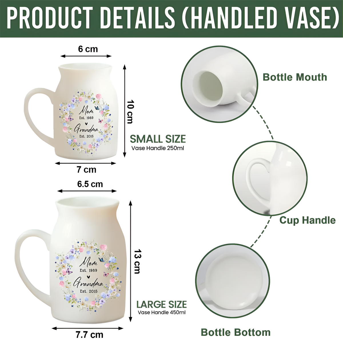 New Grandma Flower Vase Mothers Day Gift, Birthday Gift Flower Vase for Nana, Gift for Mom HA75 898998