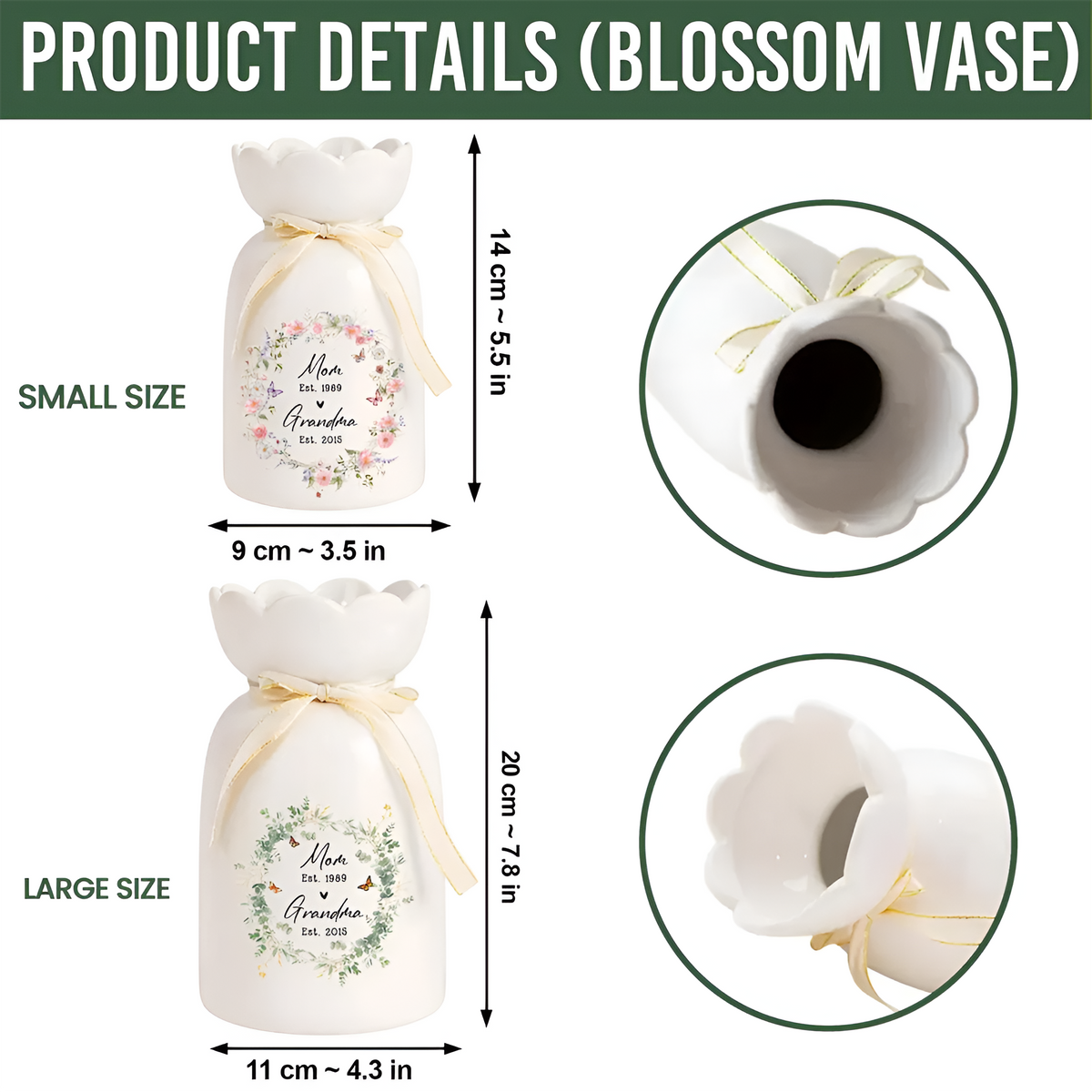 New Grandma Flower Vase Mothers Day Gift, Birthday Gift Flower Vase for Nana, Gift for Mom HA75 898998