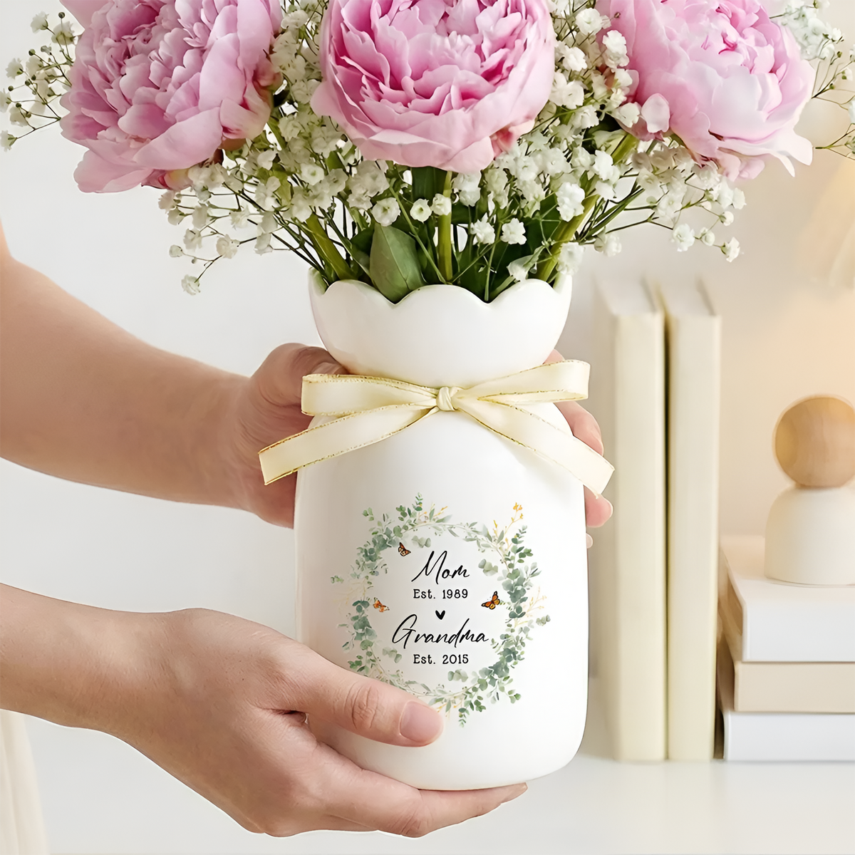 New Grandma Flower Vase Mothers Day Gift, Birthday Gift Flower Vase for Nana, Gift for Mom HA75 898998