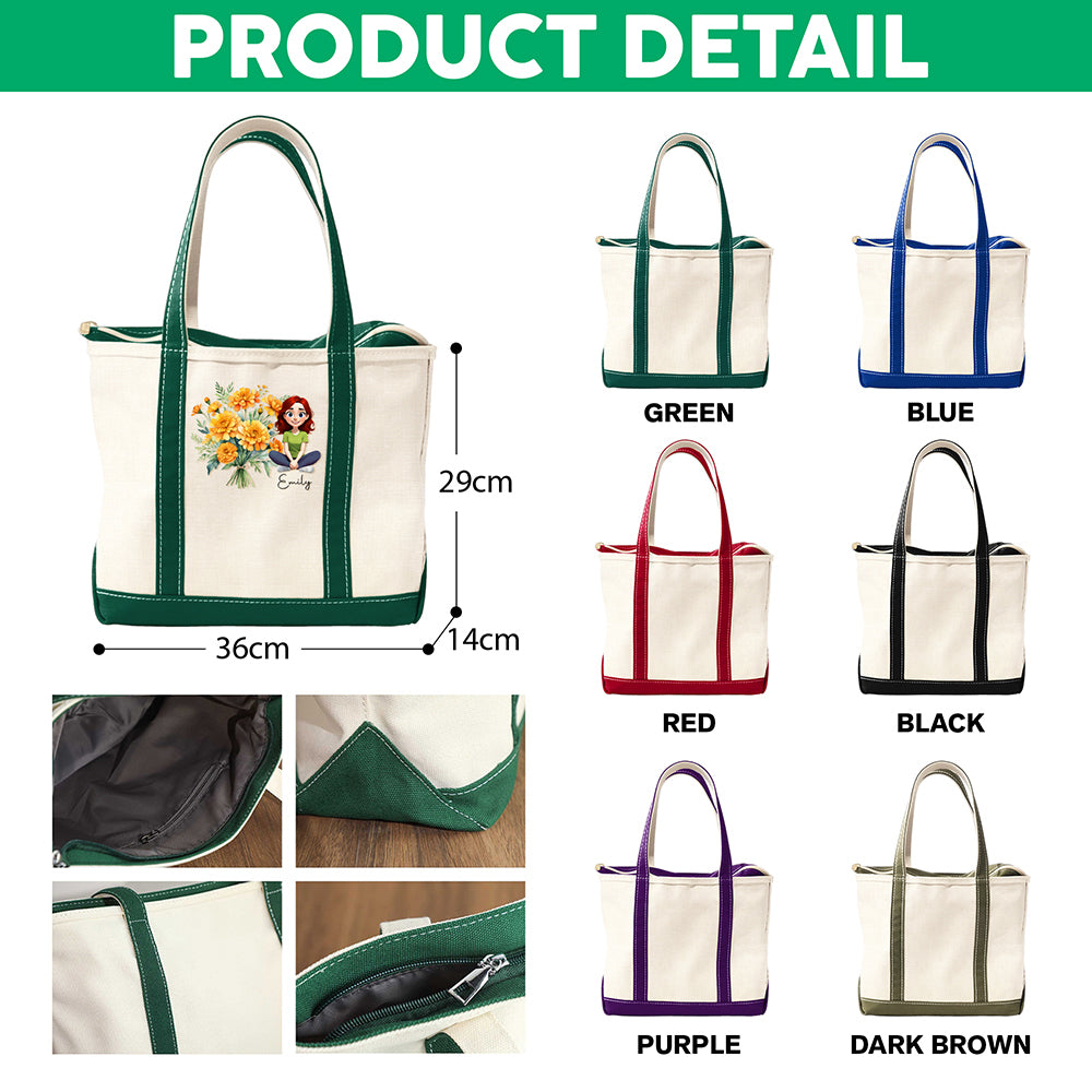 Personalized You Are Beautiful Flower Printed Monogram Beach Bag, Gift For Mom, Sister, Grandma, Mother's Day HO82 902018