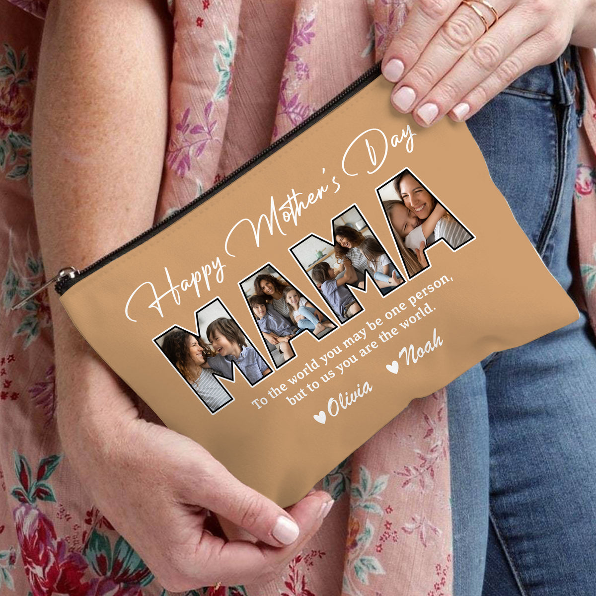 Custom Photo You Are The World Happy Mother's Day Cosmetic Bag TH10 169533