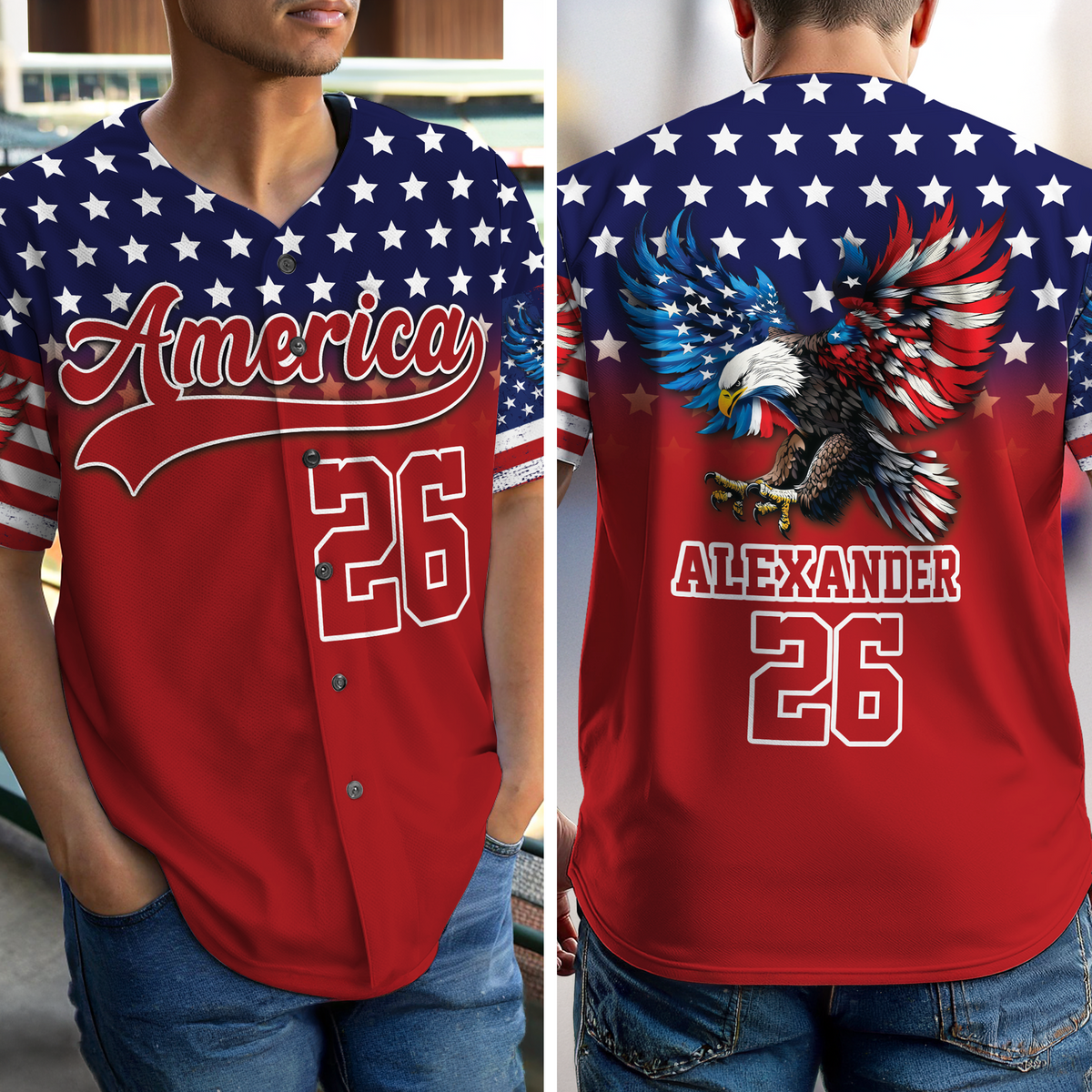 Personalized Patriotic Eagle 1776-2026 Jersey Shirt LM32 899713