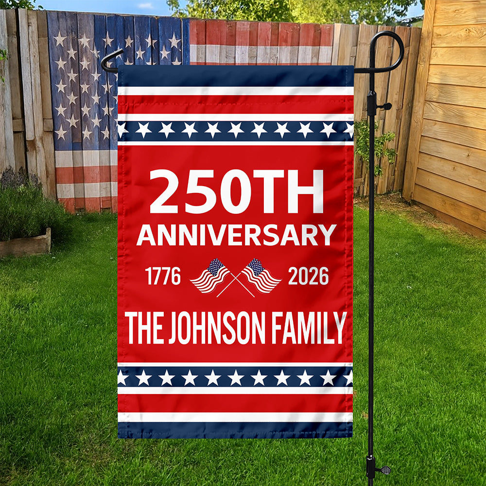 Custom Family Name 250th Anniversary 1776-2026 America Garden Flag CH07 911252