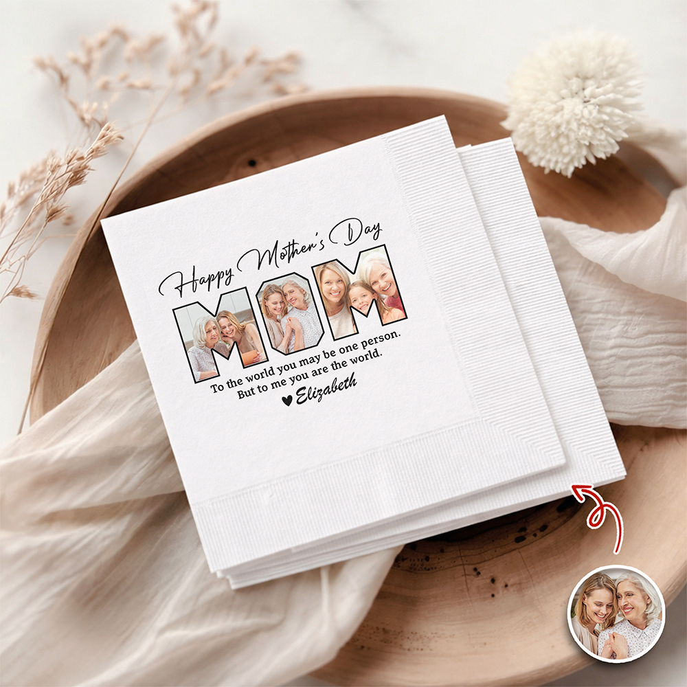 Custom Photo Happy Mother's Day To Mom Cocktail Napkins for Party Decor LM32 899847