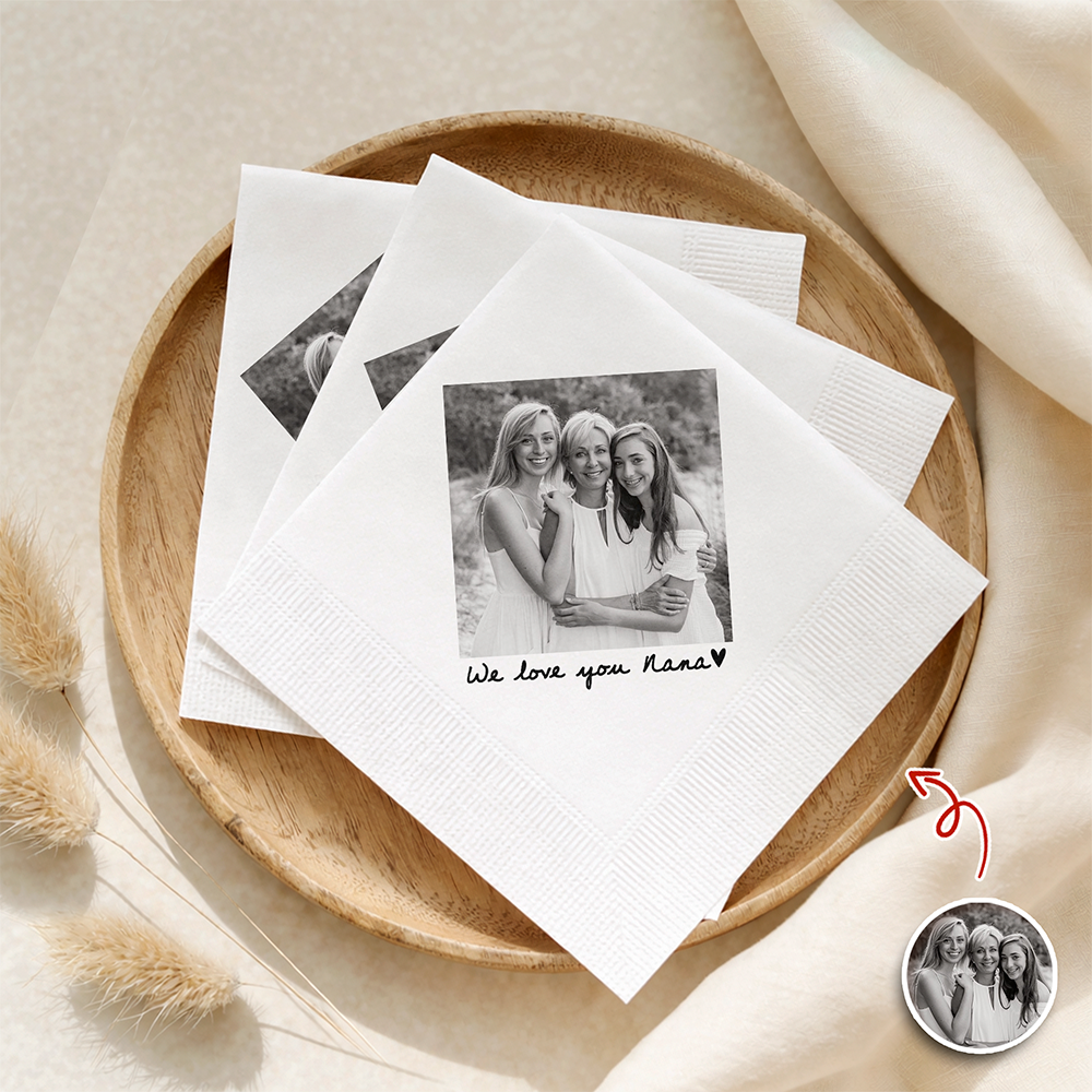 Custom Photo Gift for Mom Flower Napkin, Mother's Day Gift for Mom Nana Grandma LM32 899845