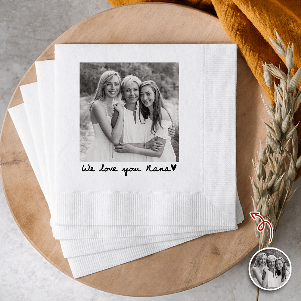 Custom Photo Gift for Mom Flower Napkin, Mother's Day Gift for Mom Nana Grandma LM32 899845