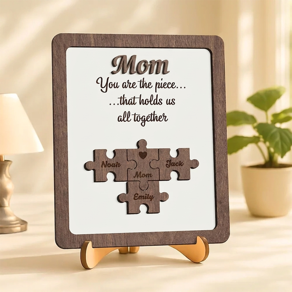 Personalized You Are The Piece That Holds Us Together 2-Layered Wooden Plaque TH10 169093