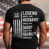 Personalized Legend, Husband since 4th Of July Back Dark Shirt Gifts For Dad, Grandpa HA75 920774