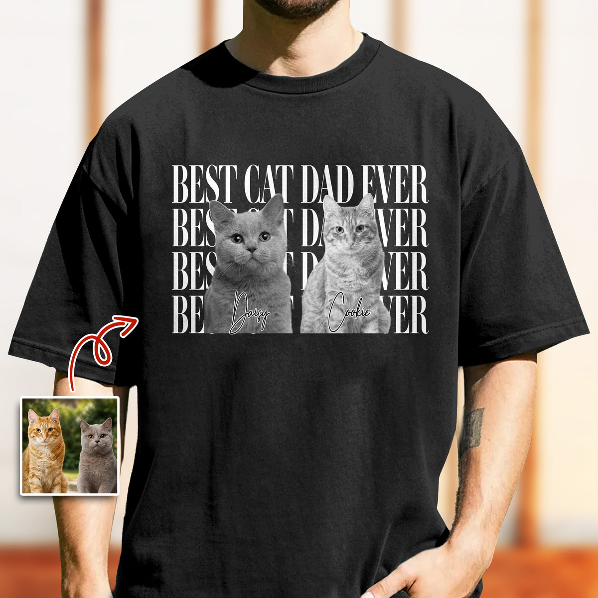 Personalized Vintage Photo Best Cat Dad Ever, Best Cat Mom Ever Comfort Shirt HA75 921488