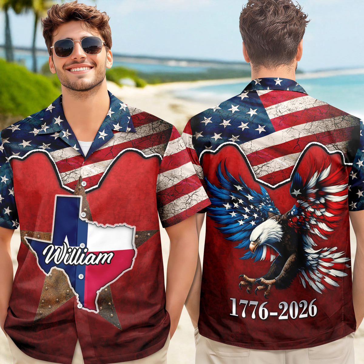 Custom Name US 250th Anniversary 1776-2026 State Flag Hawaii Shirt LM32 668901