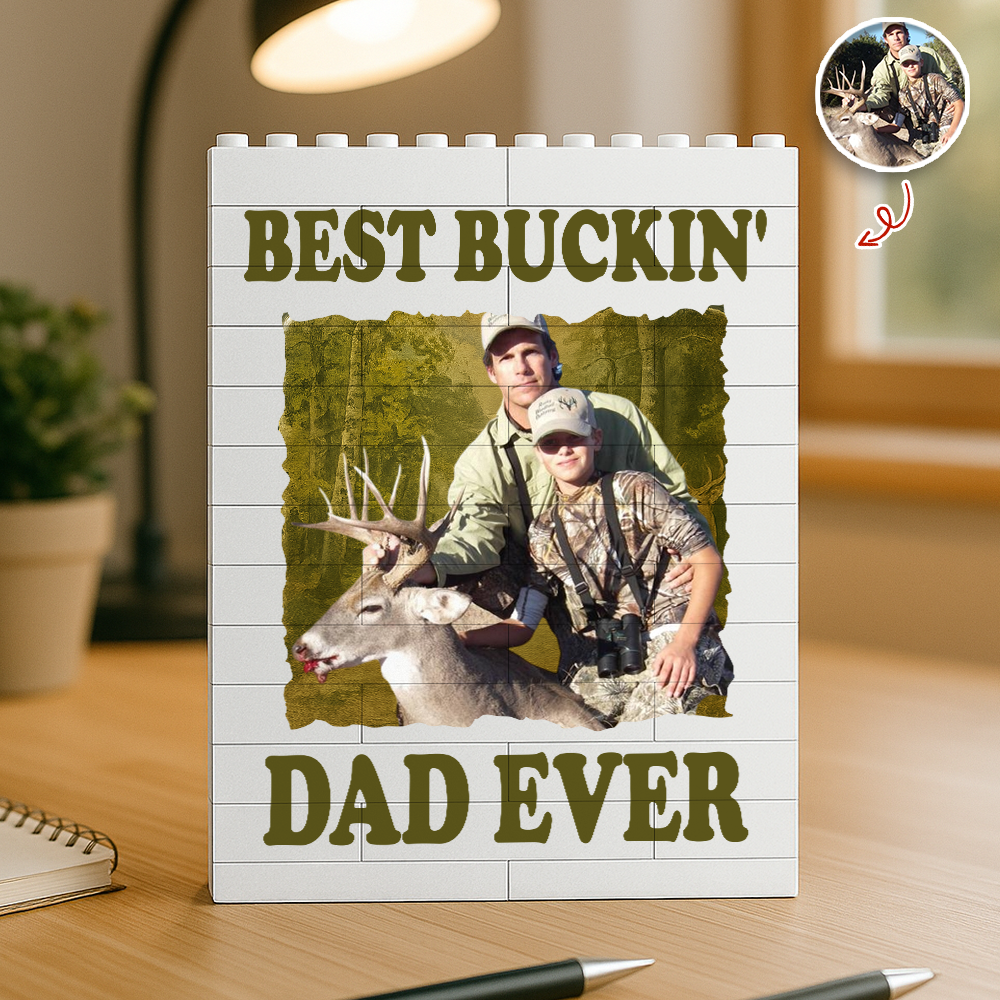 Custom Photo Hunting Dad Buckin' Dad Ever Building Brick Blocks LM32 669113