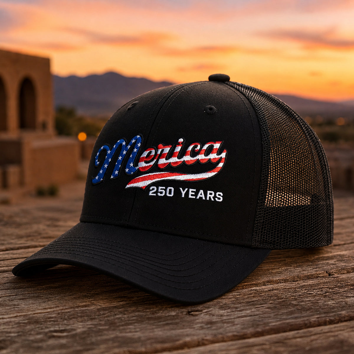 Merica 250 Years USA Patriotic Embroidered Trucker Hat HO82 902718