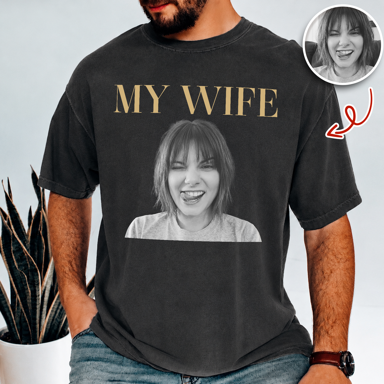 Custom Funny Photo My Wife My Husband Family Comfort Shirt - Gift For Family, Couple, Wife, Husband HO82 903028