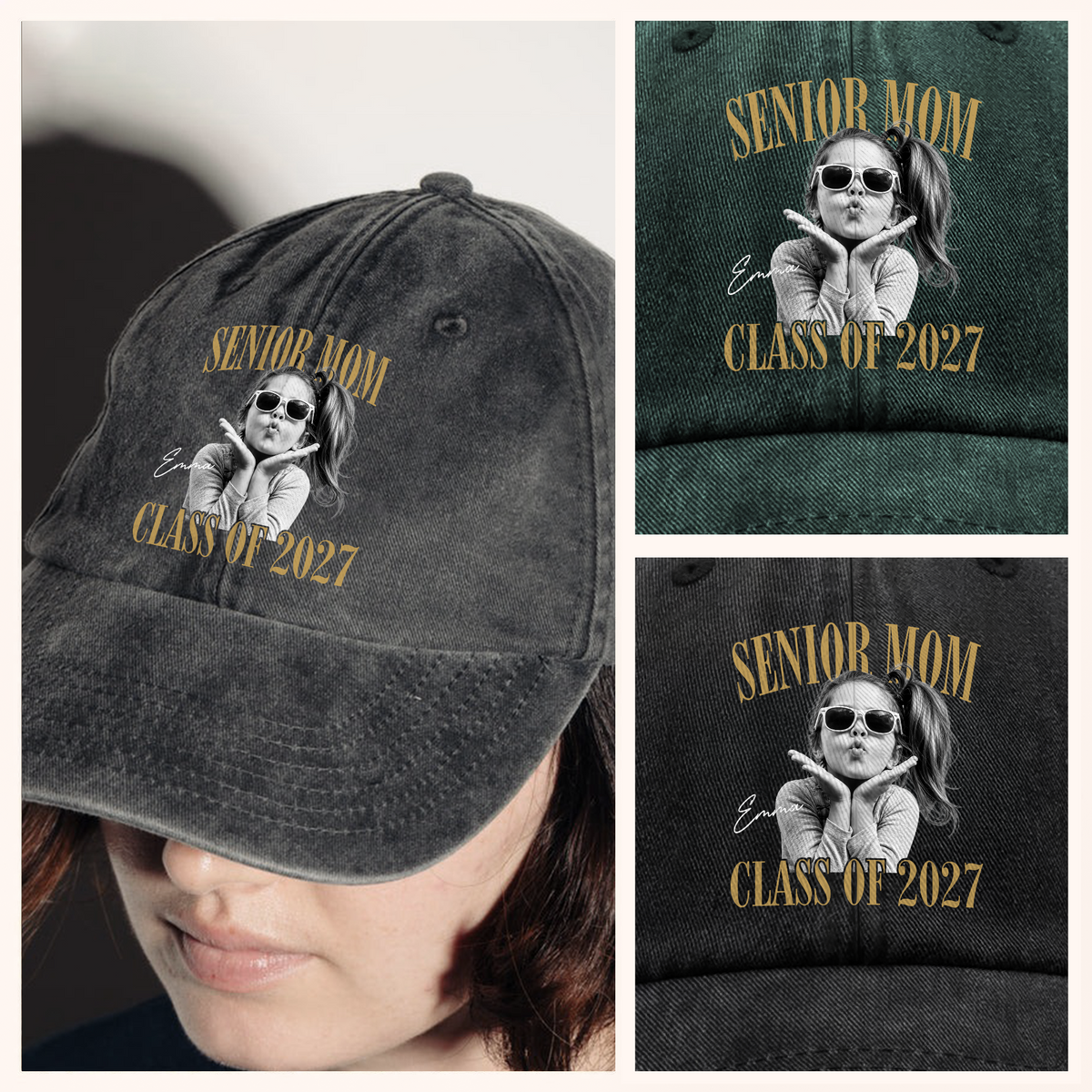 Custom Retro Senior Mom 2027 Baseball Cap - Personalized Class of 2027 Gift, Proud Family Gift HO82 903232