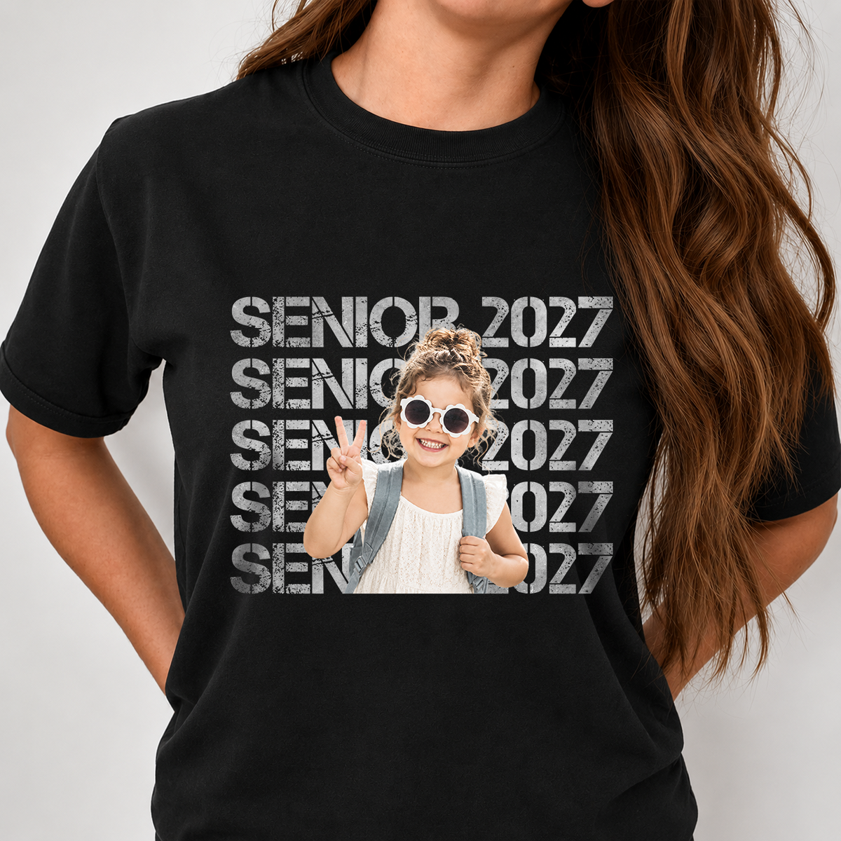 Custom Photo Senior 2027 Dark Shirt - Personalized Class of 2027 Gift, Proud Family Gift HO82 903236