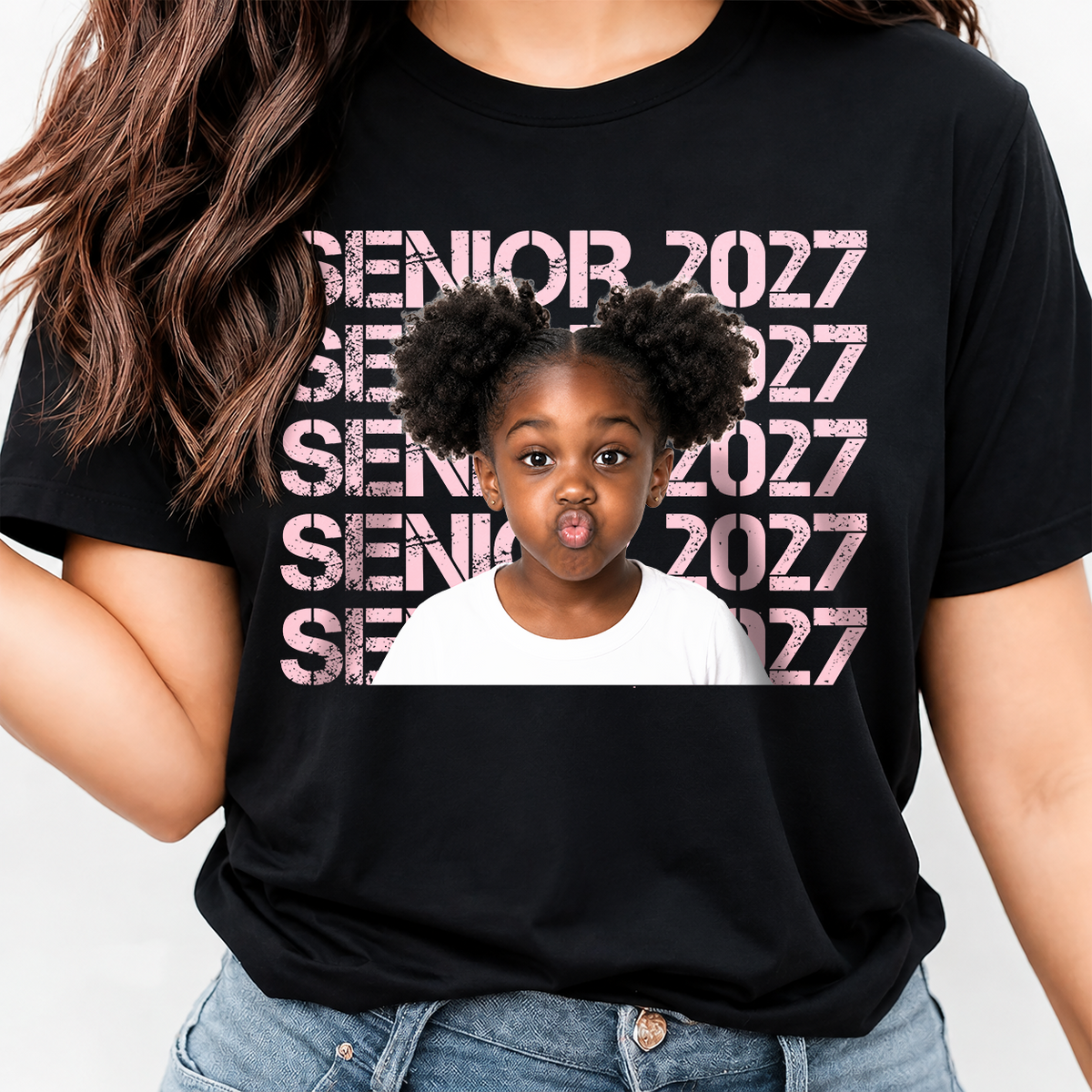 Custom Photo Senior 2027 Dark Shirt - Personalized Class of 2027 Gift, Proud Family Gift HO82 903236