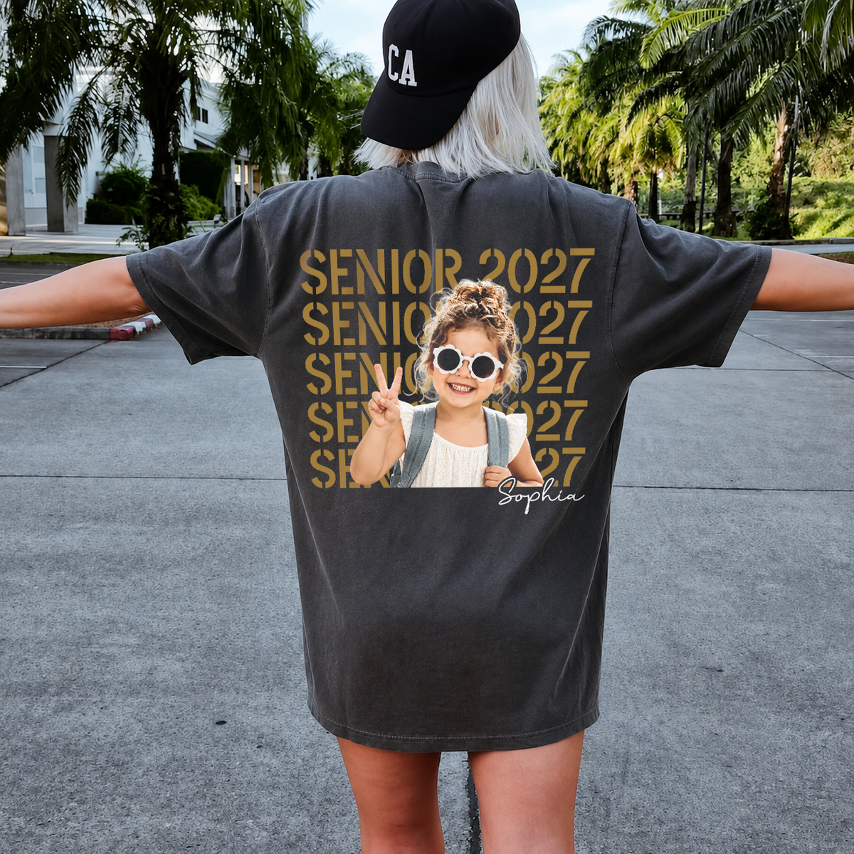 Custom Photo Senior 2027 Back Comfort Shirt - Personalized Senior Gift, Proud Family Gift HO82 903238