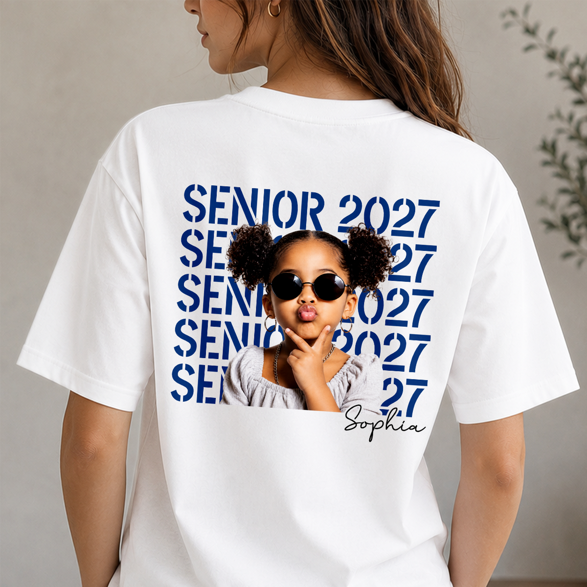 Custom Photo Senior 2027 Back Comfort Shirt - Personalized Senior Gift, Proud Family Gift HO82 903238