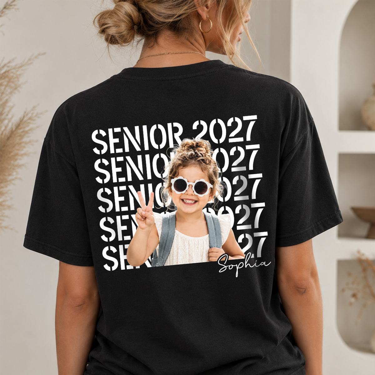 Custom Photo Senior 2027 Back Comfort Shirt - Personalized Senior Gift, Proud Family Gift HO82 903238