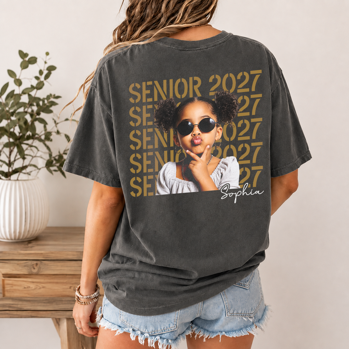 Custom Photo Senior 2027 Back Comfort Shirt - Personalized Senior Gift, Proud Family Gift HO82 903238
