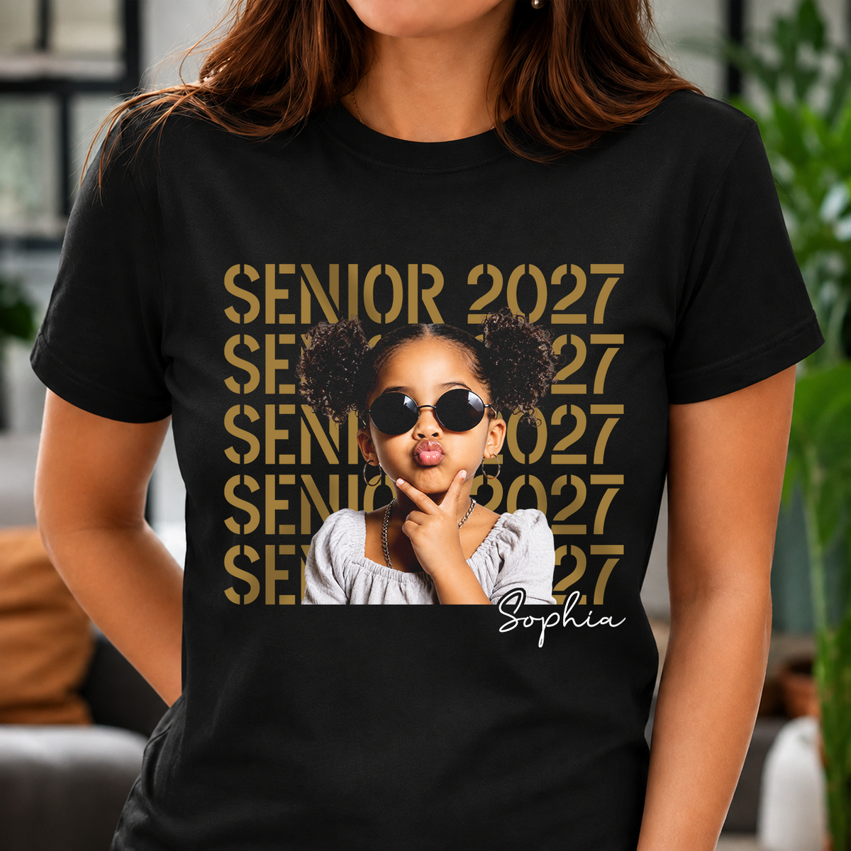 Custom Photo Senior 2027 Dark Shirt - Personalized Senior Gift, Proud Family Gift HO82 903240
