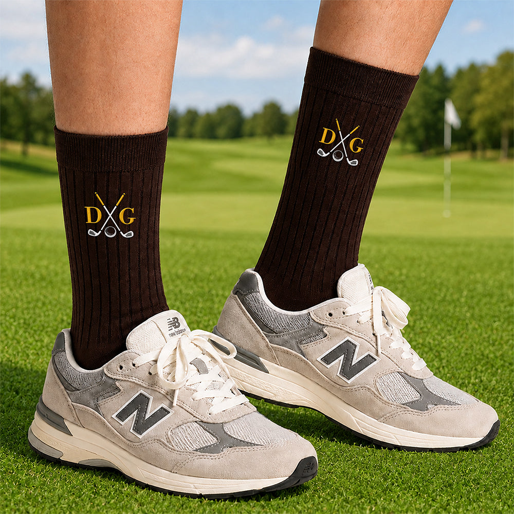 Personalized Monogram Embroidered Socks, Unique Golf Enthusiast Gift, Golfers and Coaches Gift HO82 903278