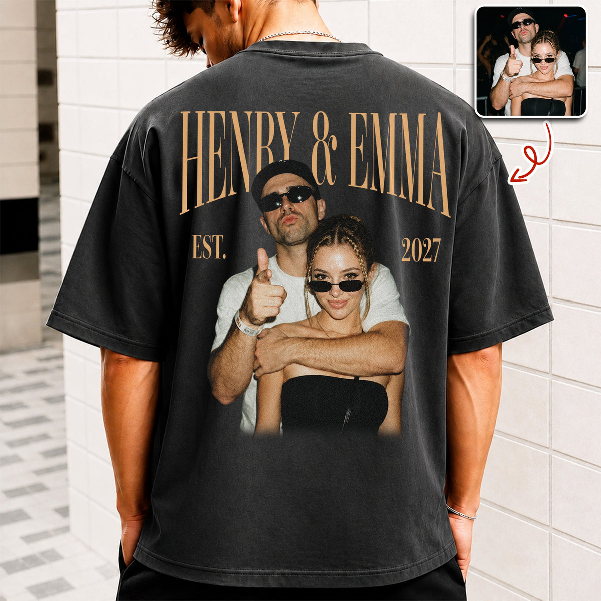 Custom Couple Photo Vintage Comfort Shirt For Girlfriend Boyfriend, Wife, Husband Anniversary Gift HA75 922208