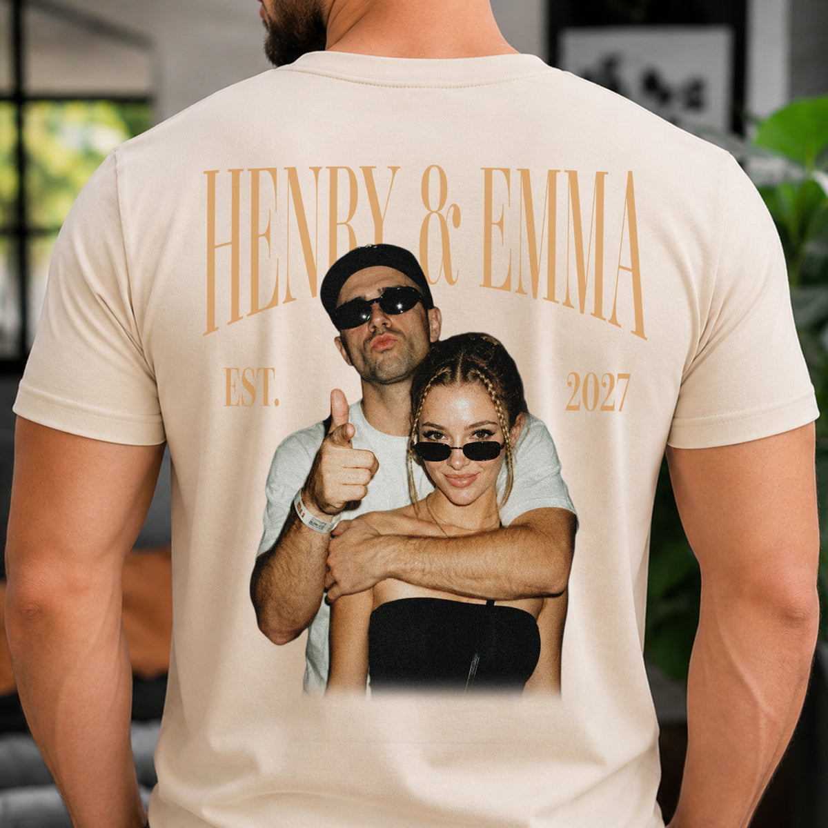 Custom Couple Photo Vintage Comfort Shirt For Girlfriend Boyfriend, Wife, Husband Anniversary Gift HA75 922208
