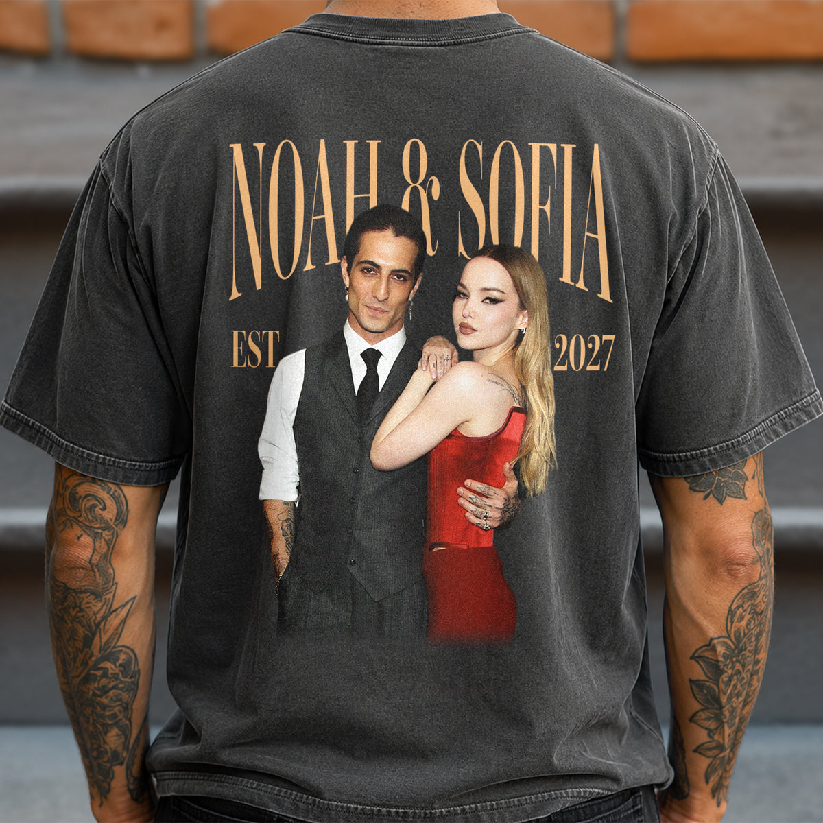 Custom Couple Photo Vintage Comfort Shirt For Girlfriend Boyfriend, Wife, Husband Anniversary Gift HA75 922208