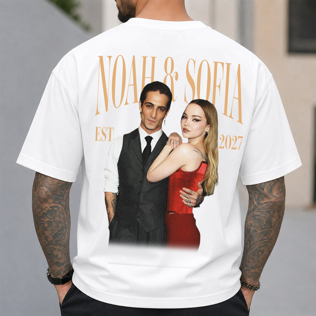 Custom Couple Photo Vintage Comfort Shirt For Girlfriend Boyfriend, Wife, Husband Anniversary Gift HA75 922208