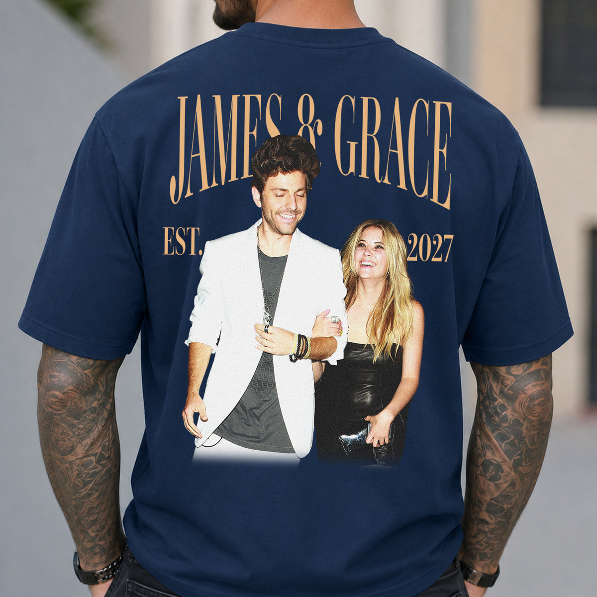 Custom Couple Photo Vintage Comfort Shirt For Girlfriend Boyfriend, Wife, Husband Anniversary Gift HA75 922208