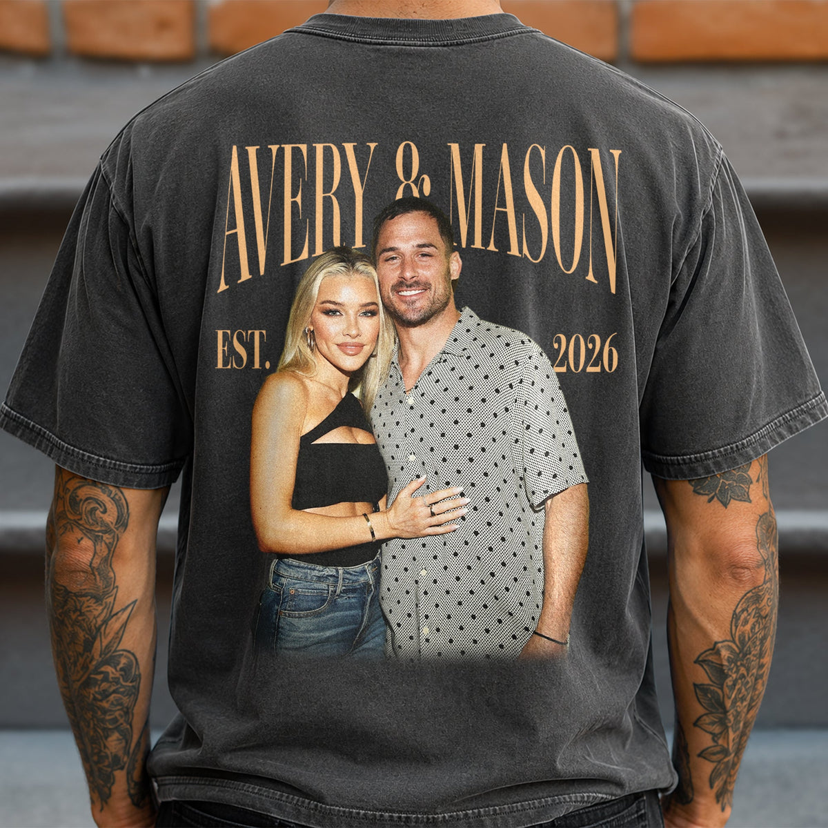 Custom Couple Photo Vintage Comfort Shirt For Girlfriend Boyfriend, Wife, Husband Anniversary Gift HA75 922208