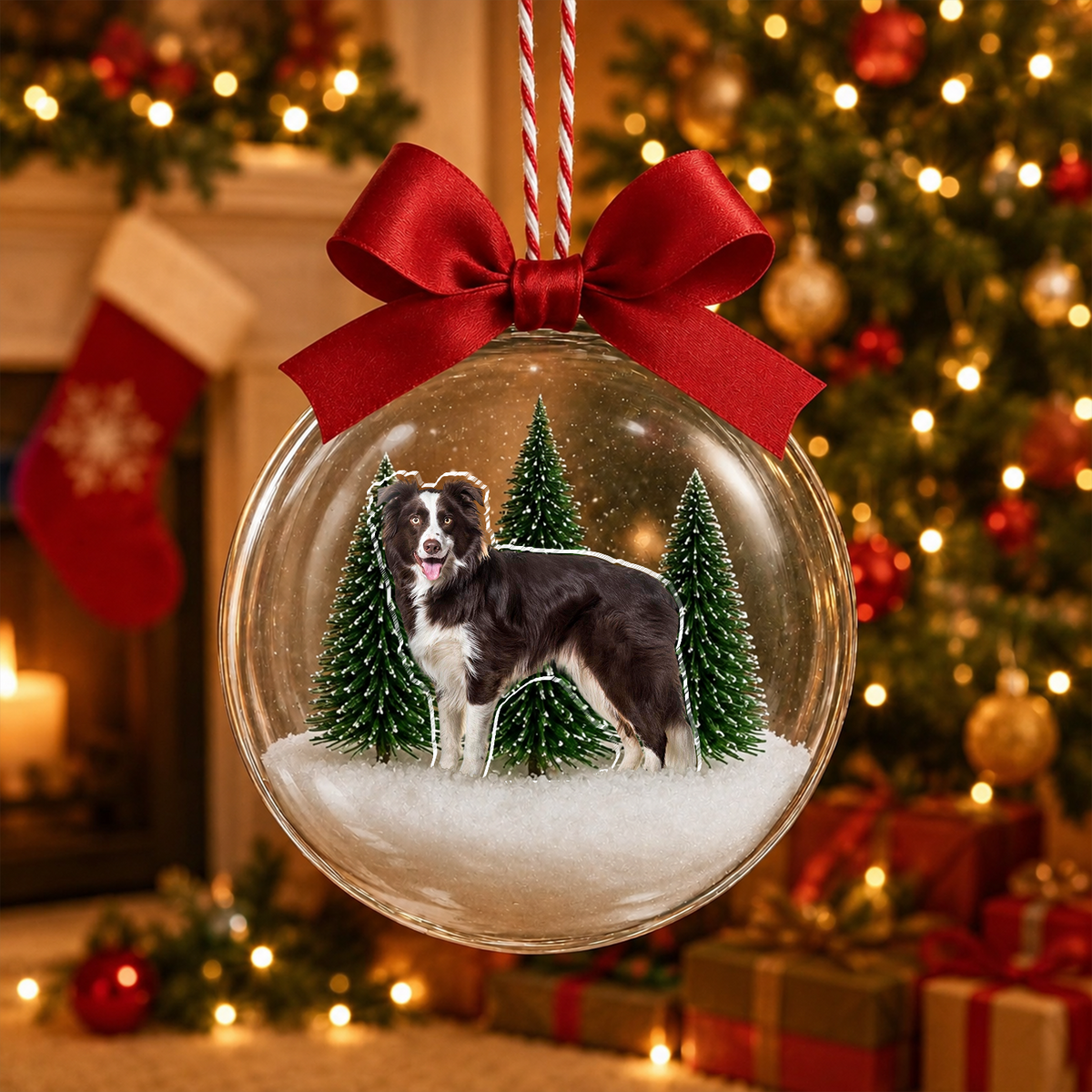 Custom Dog Photo 3D Acrylic Ball Ornament, Snow Globe Ornament For Pet Lovers HO82 903436