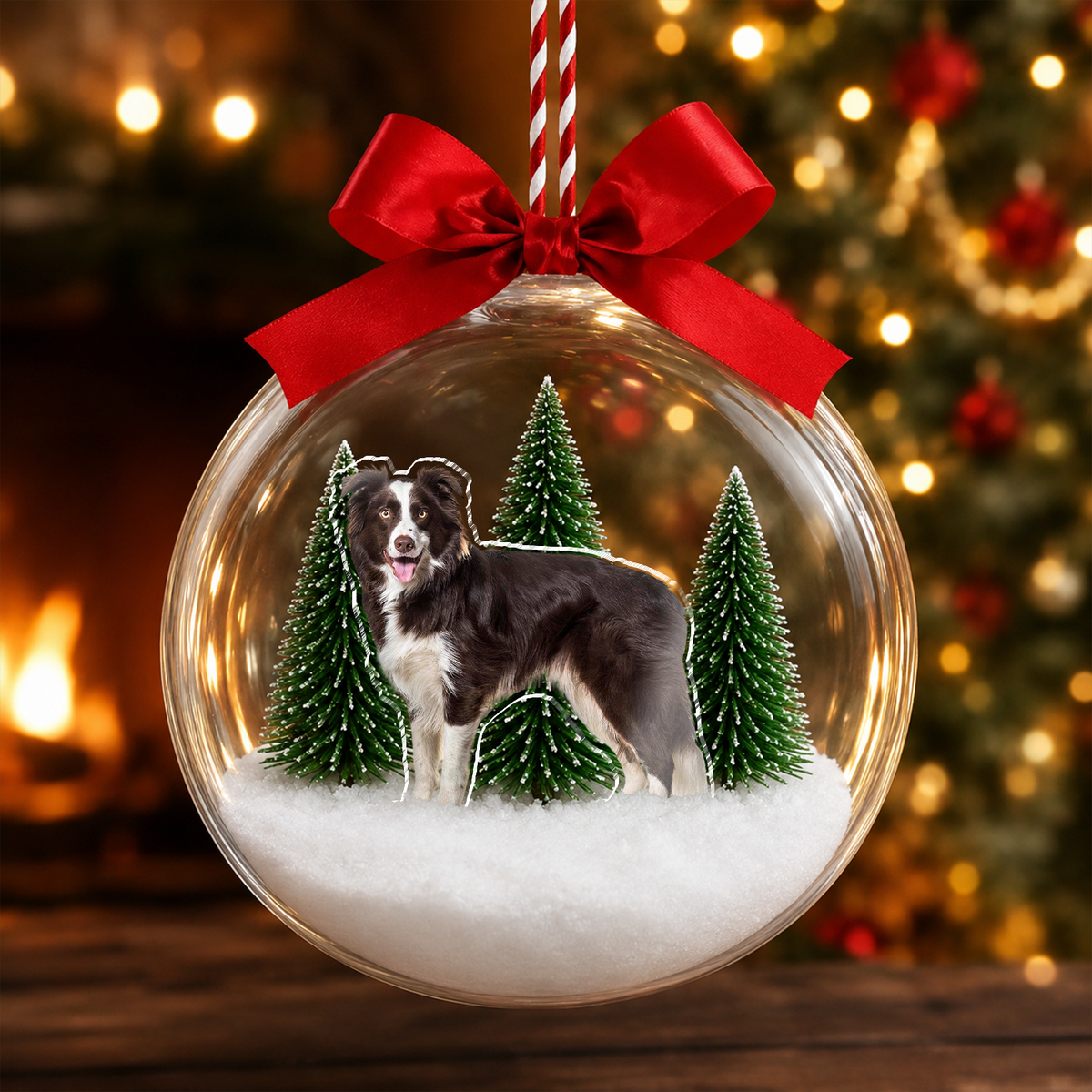 Custom Dog Photo 3D Acrylic Ball Ornament, Snow Globe Ornament For Pet Lovers HO82 903436