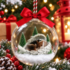 Custom Photo Pet Within Angel Wings Memorial Dog Cat 3D Acrylic Ball Ornament, Snow Globe Ornament For Pet Lovers HO82 903434