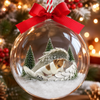 Custom Photo Pet Within Angel Wings Memorial Dog Cat 3D Acrylic Ball Ornament, Snow Globe Ornament For Pet Lovers HO82 903434