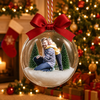 Custom Photo Dad With Daughter, Son Christmas 3D Acrylic Ball Ornament HO82 903442