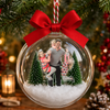 Custom Photo Dad With Daughter, Son Christmas 3D Acrylic Ball Ornament HO82 903442