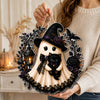 Witch Ghost With Black Cat Halloween Door Sign HO82 903546