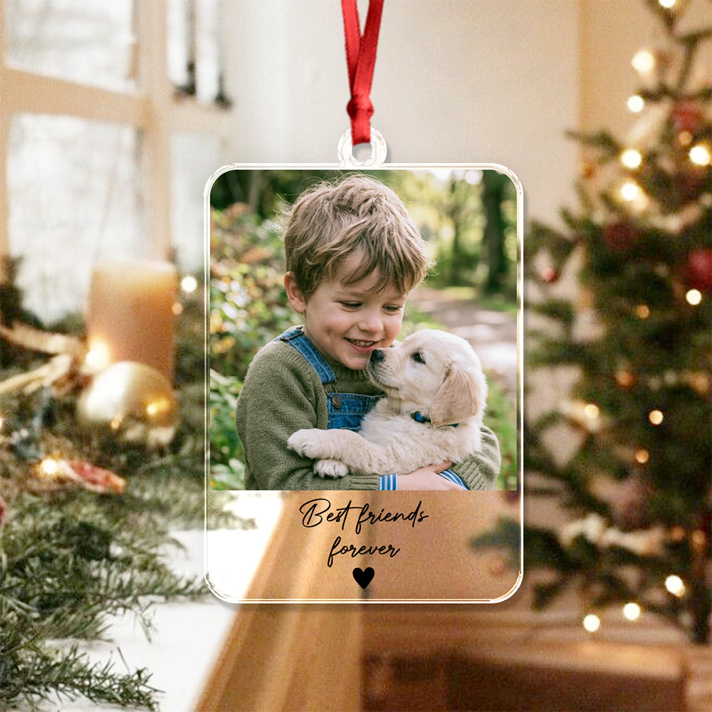 Custom Photo Best Friends Forever Acrylic Ornament, Personalized Family & Friends Keepsake, Christmas Gift CH07 180362