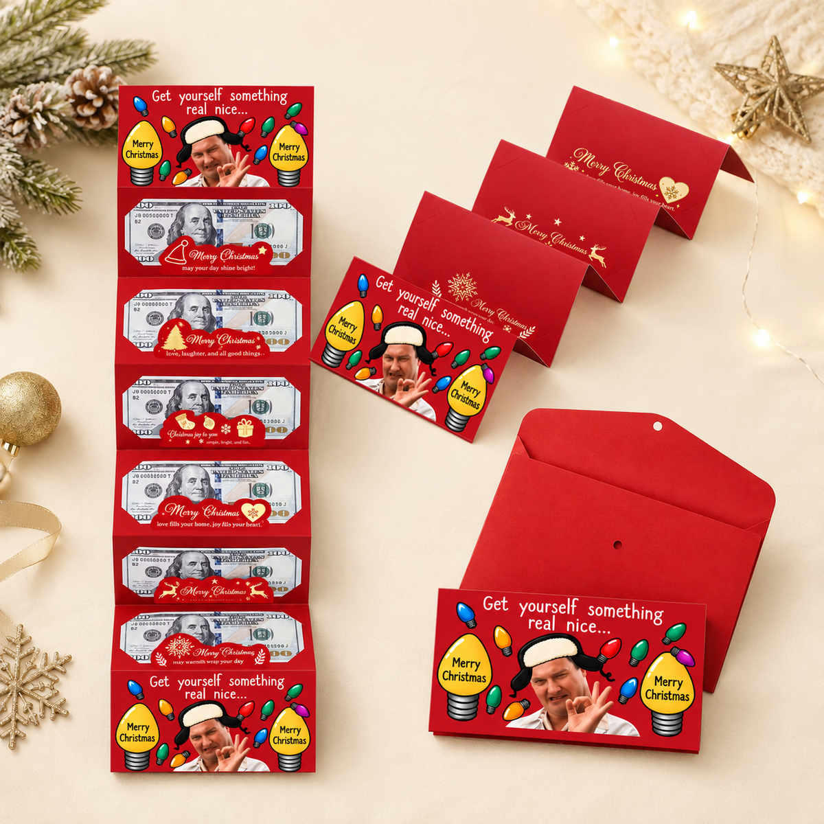 Funny Cousin Christmas Movie Christmas Cash Gift Envelope - Get Yourself Something Real Nice CH07 180520