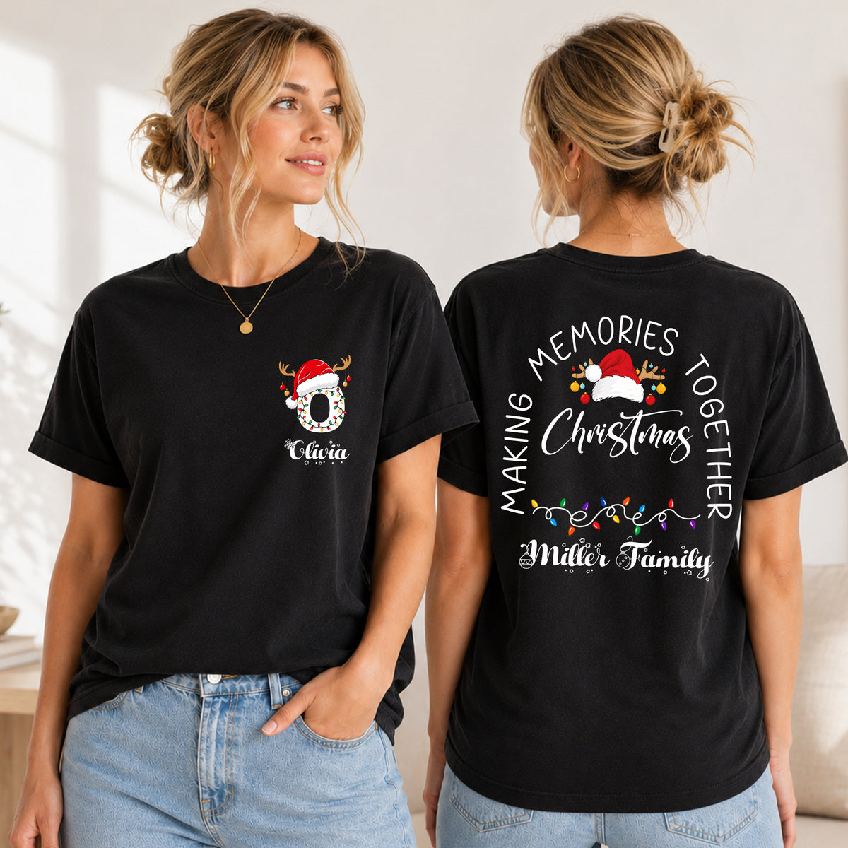 Custom Family Christmas Front & Back Comfort Shirt HA75 921924