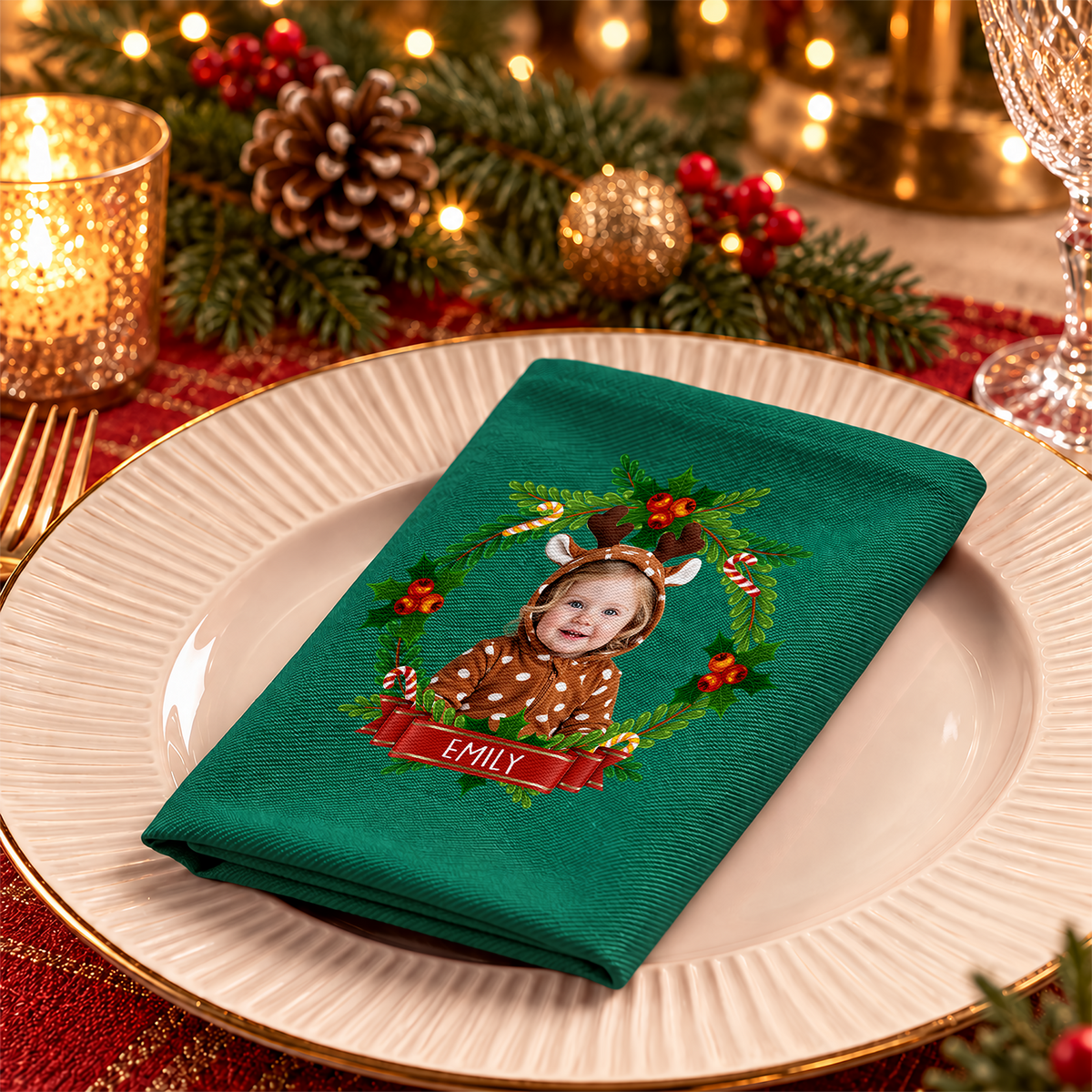 Custom Family Photo Reusable Cotton Napkin HO82 903718
