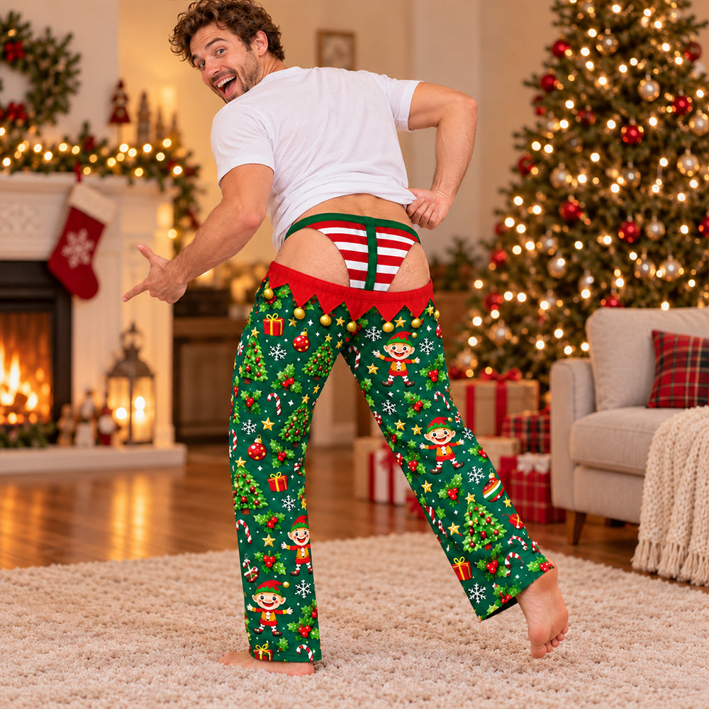 Personalized Santa Elf Reindeer Pattern Sweatpants And Pajamas Pants LM32 670127
