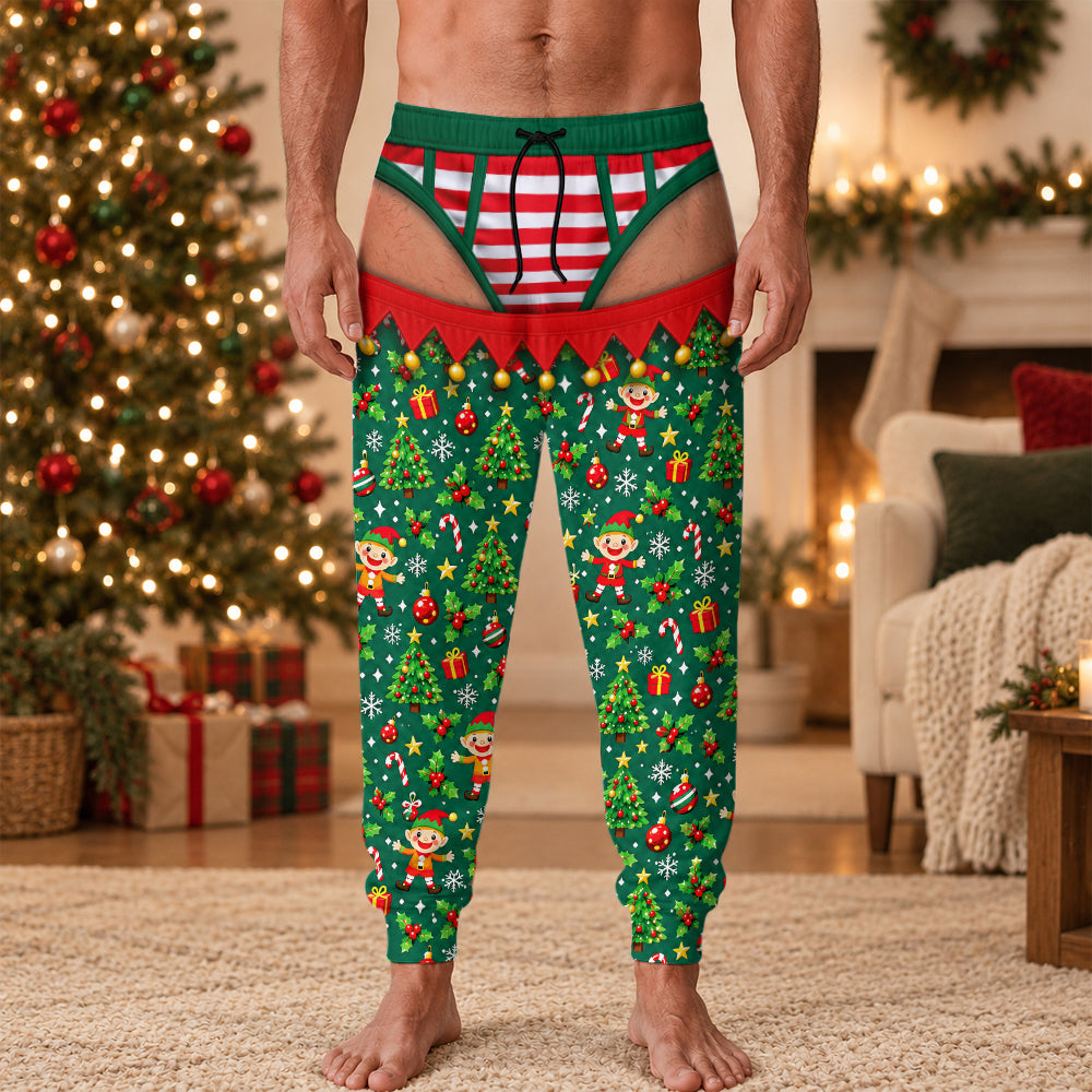 Personalized Santa Elf Reindeer Pattern Sweatpants And Pajamas Pants LM32 670127