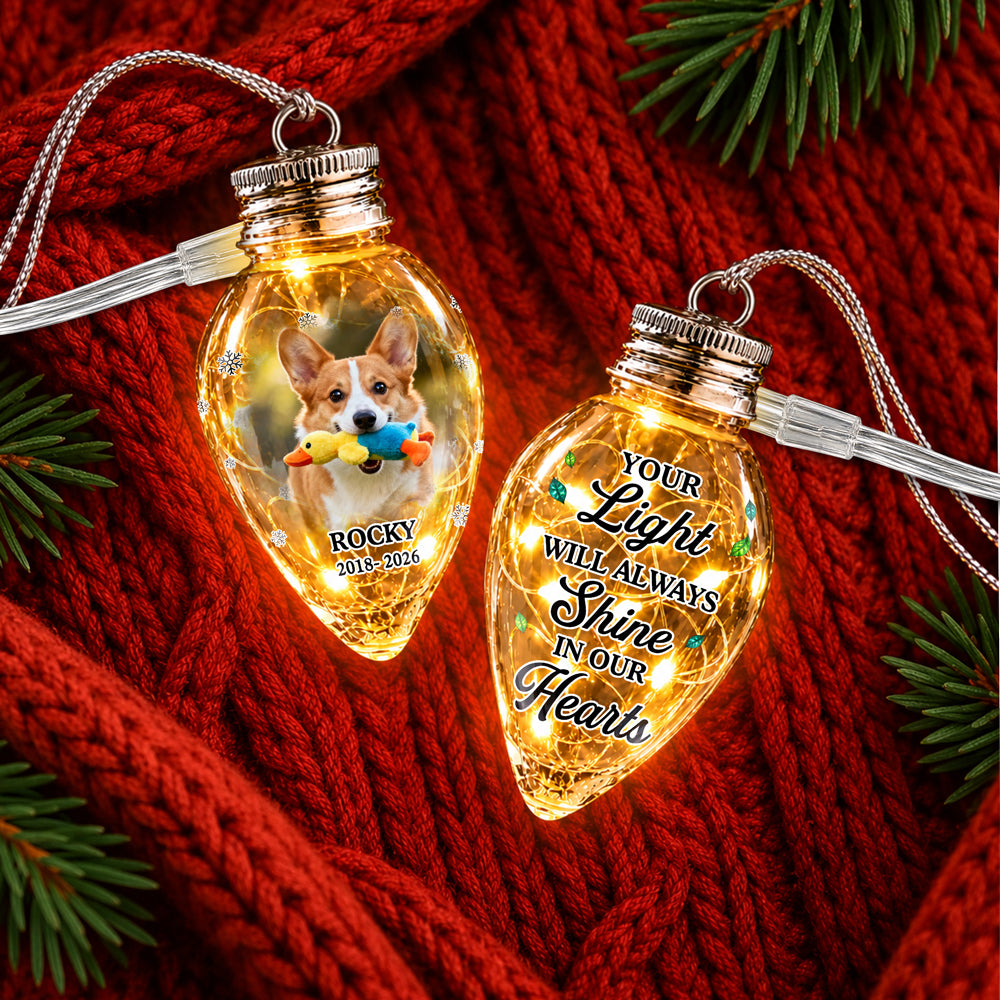 Custom Photo Always Shines In My Heart Memorial Chili Bulb LED Light HO82 904082