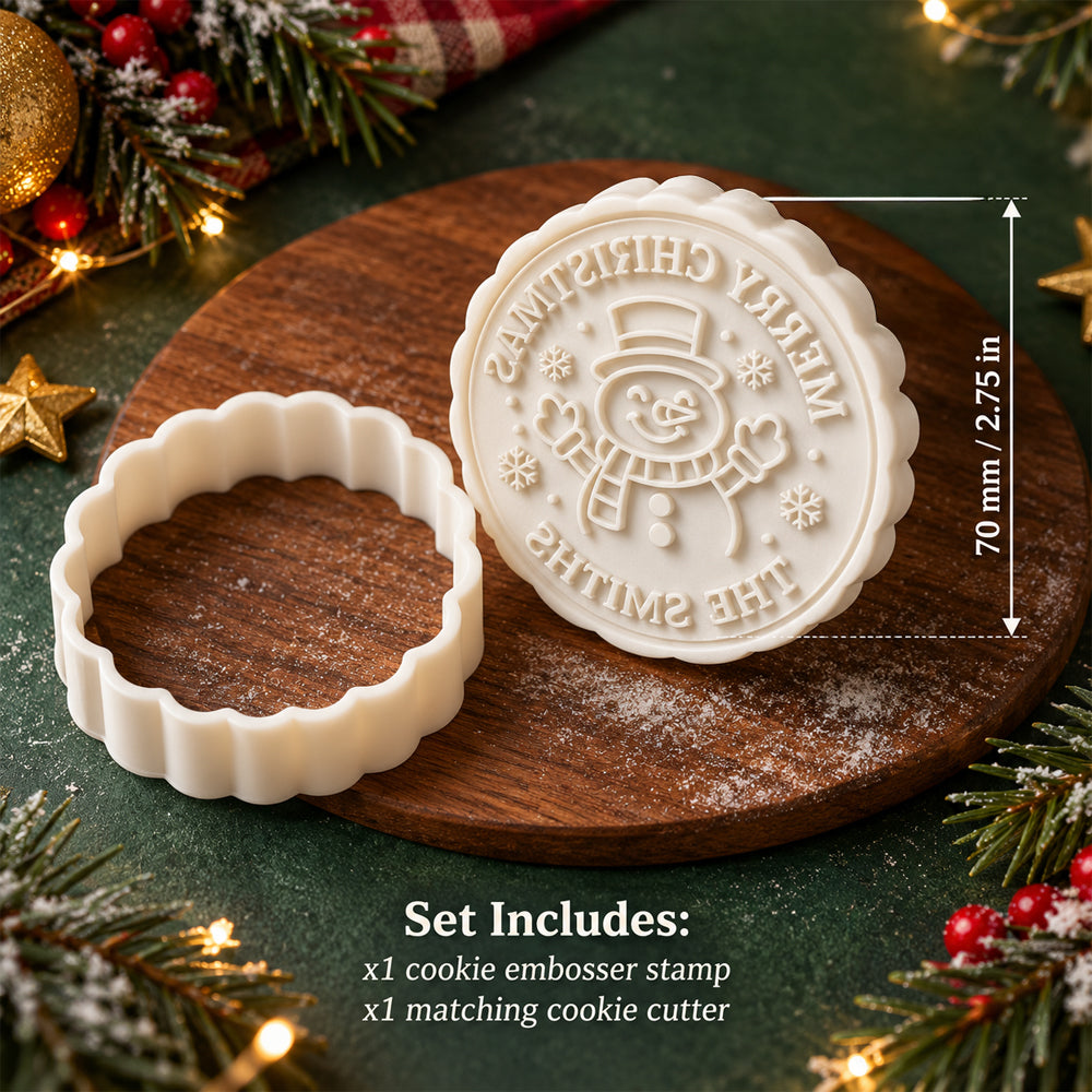 Personalized Family Name Christmas Cookie Stamp – Custom Merry Christmas Gift CH07 181042