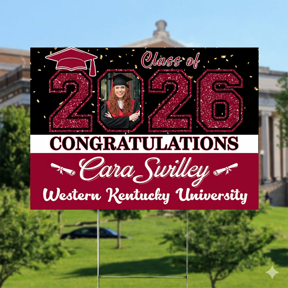 Custom Photo Congratulations Class Of 2026 Graduation Yard Sign HO82 893484