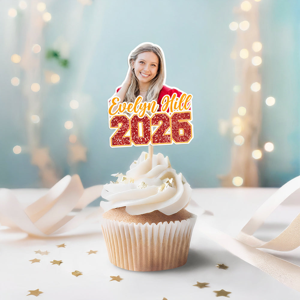 Custom Photo Class of 2026 Graduation Decoration Cupcake Toppers HA75 891996