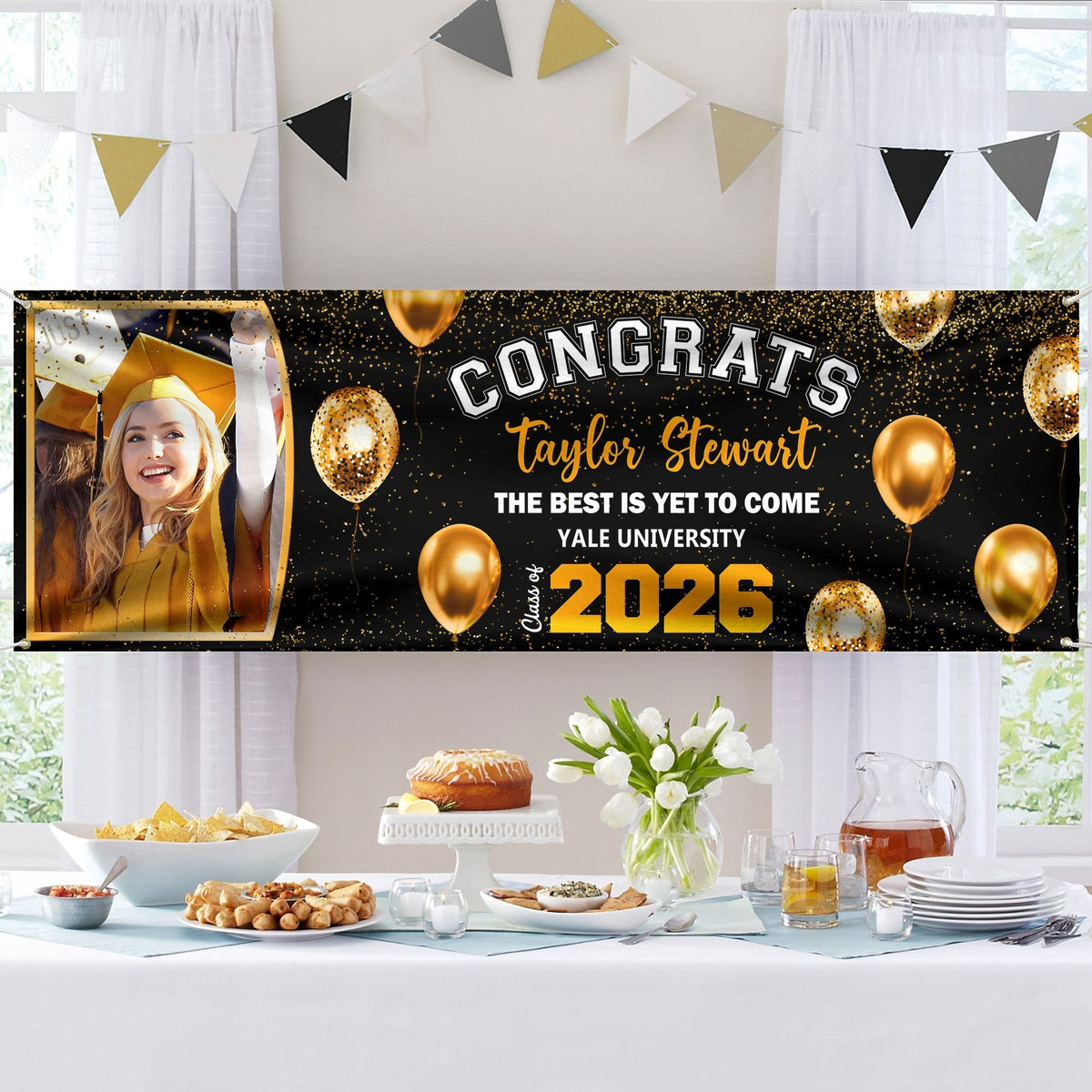 Custom Photo Class of 2026 Personalized We So Proud Of You Banner Graduation Party Gift CH07 895486